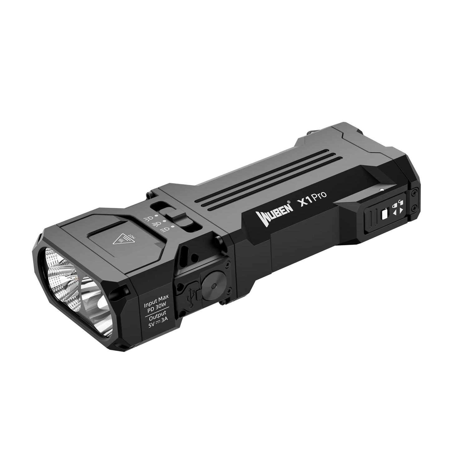 Wuben X1 Pro 12300 Lumens Rechargeable EDC Power Bank Flashlight (Black)