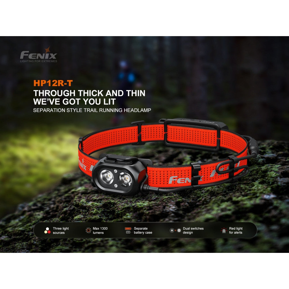 Fenix HP12R-T Beam Distance Separation-Style Headlamp Red - 1300 Lumens, 200 Metres