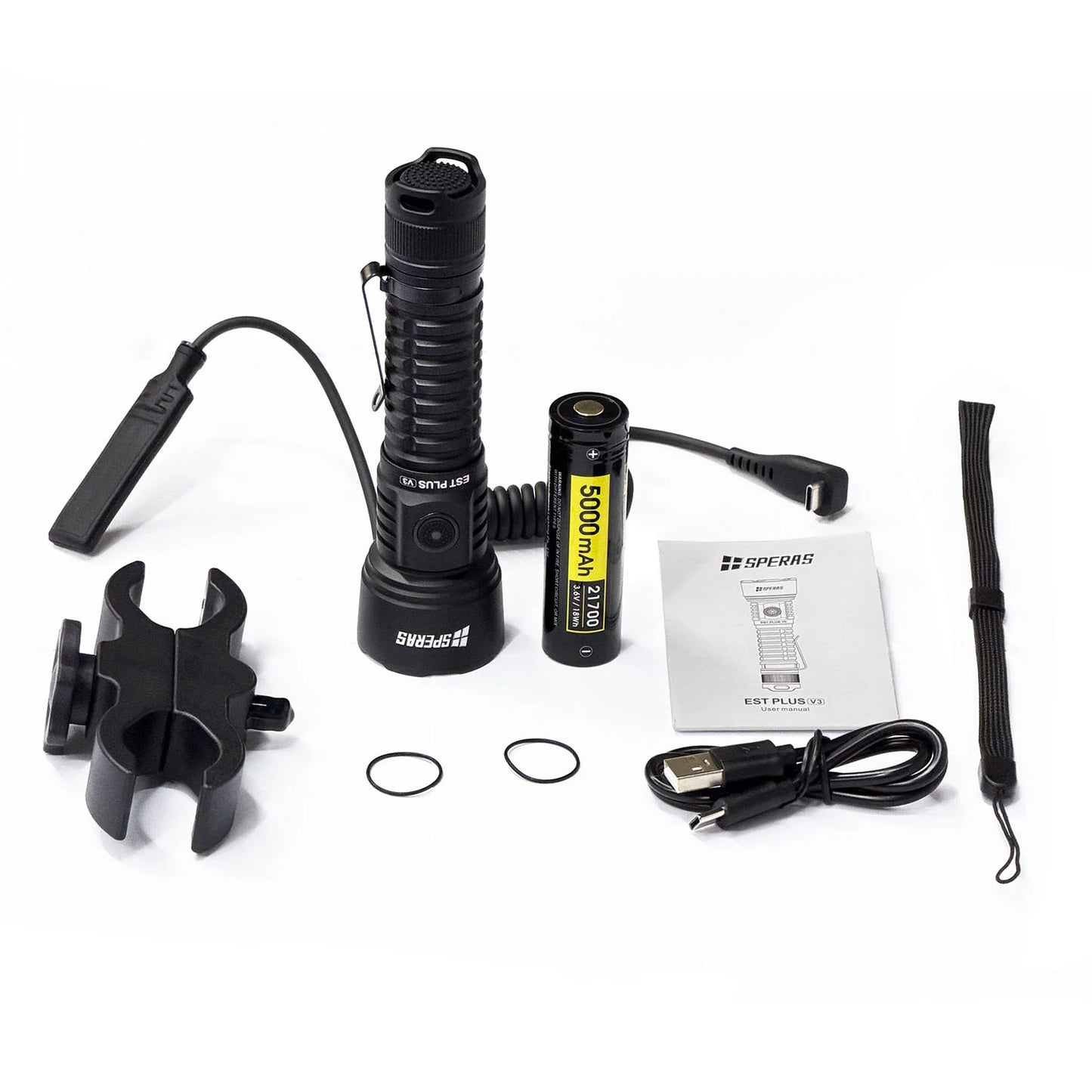 SPERAS EST Plus V3 USB-C Rechargeable Hunting Torch Kit - 3000 Lumens - 800m
