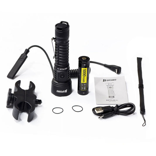 SPERAS EST Plus V3 USB-C Rechargeable Hunting Torch Kit - 3000 Lumens - 800m