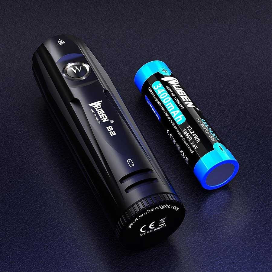 Wuben B2 Rechargeable Bike Light - 1300 Lumens, with Bonus Tail Light (Blue)