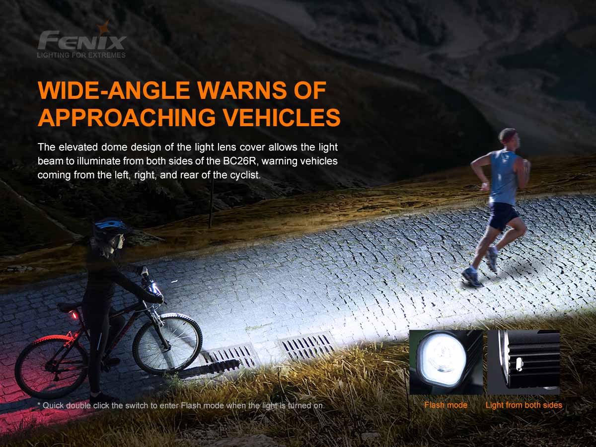Fenix BC26R Rechargeable Bicycle Light - 1600 Lumens + FREE BC05R V2.0 Tail Light