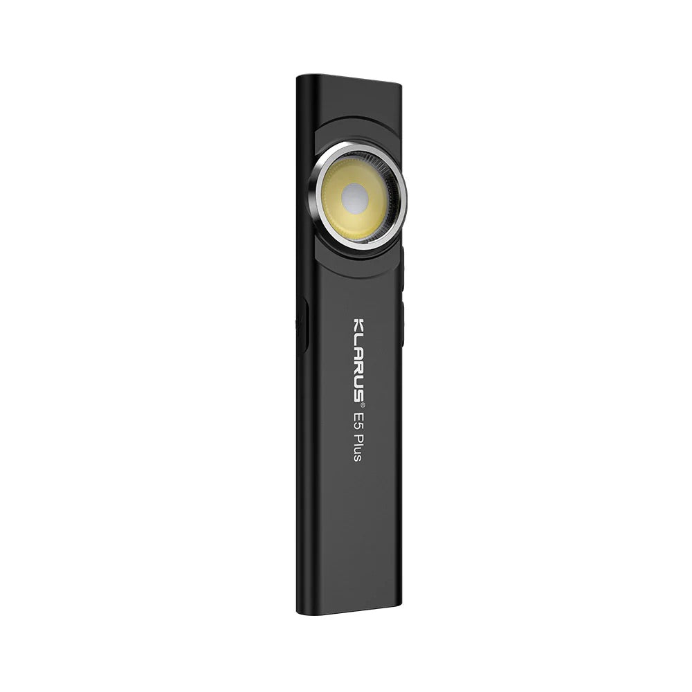 Klarus E5 Plus Rechargeable EDC Tool Light with Magnetic Base – 650 Lumens (Black)