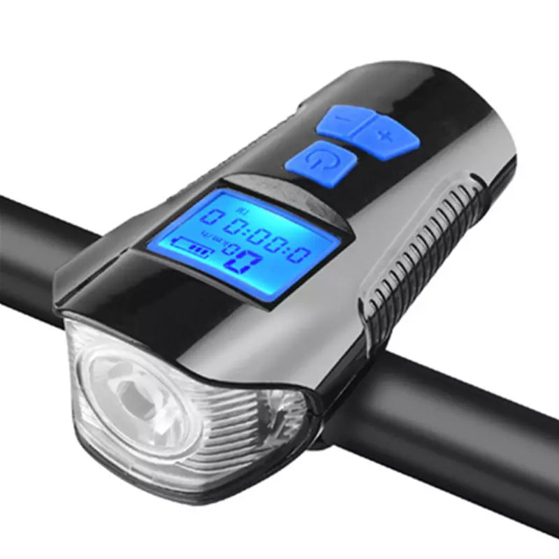 Hi-Max 350 Lumen Rechargeable Bicycle Light with Horn and Speedometer
