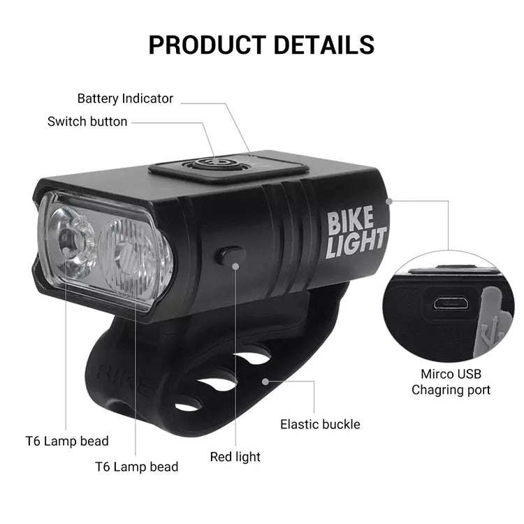 Hi-Max 1000 Lumen Rechargeable Mini Bicycle Headlight