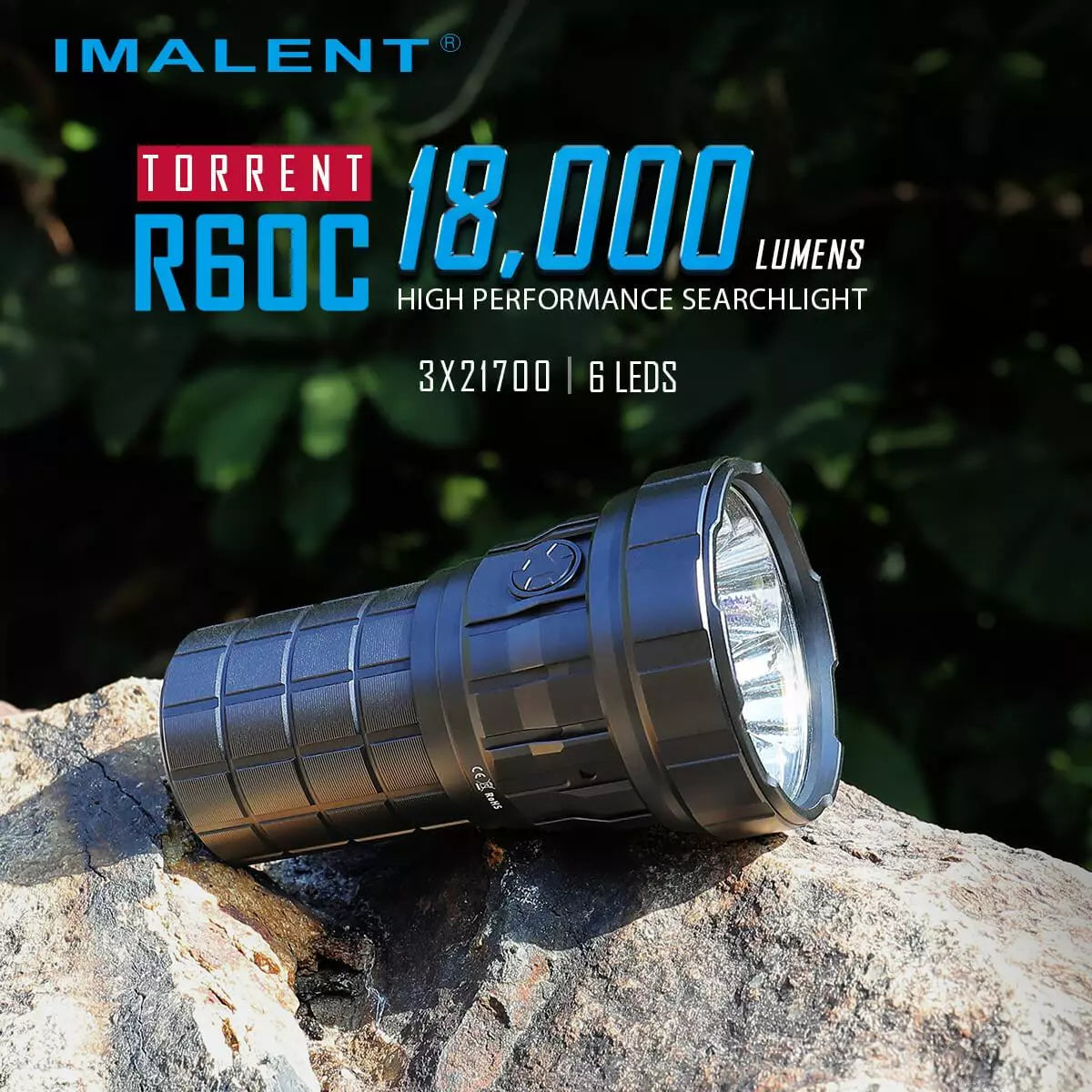Imalent R60C 'Torrent' 18,000 Lumen Rechargeable Searchlight