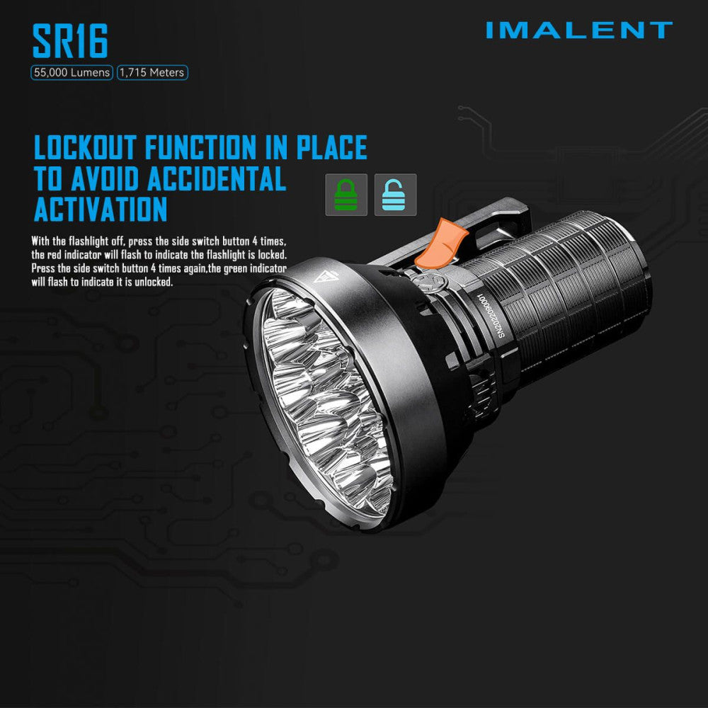 Imalent SR16 55,000 Lumen Rechargeable Searchlight - 1715m