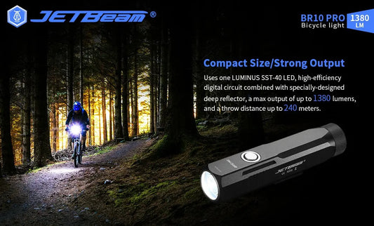 JETBeam BR10 Pro 1380 Lumen High Performance USB-C Rechargeable Bike Light