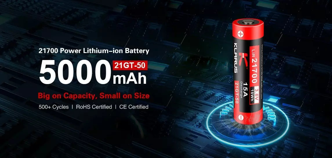 Klarus 21700 Rechargeable 3.6V Li-ion 5000mAh Battery