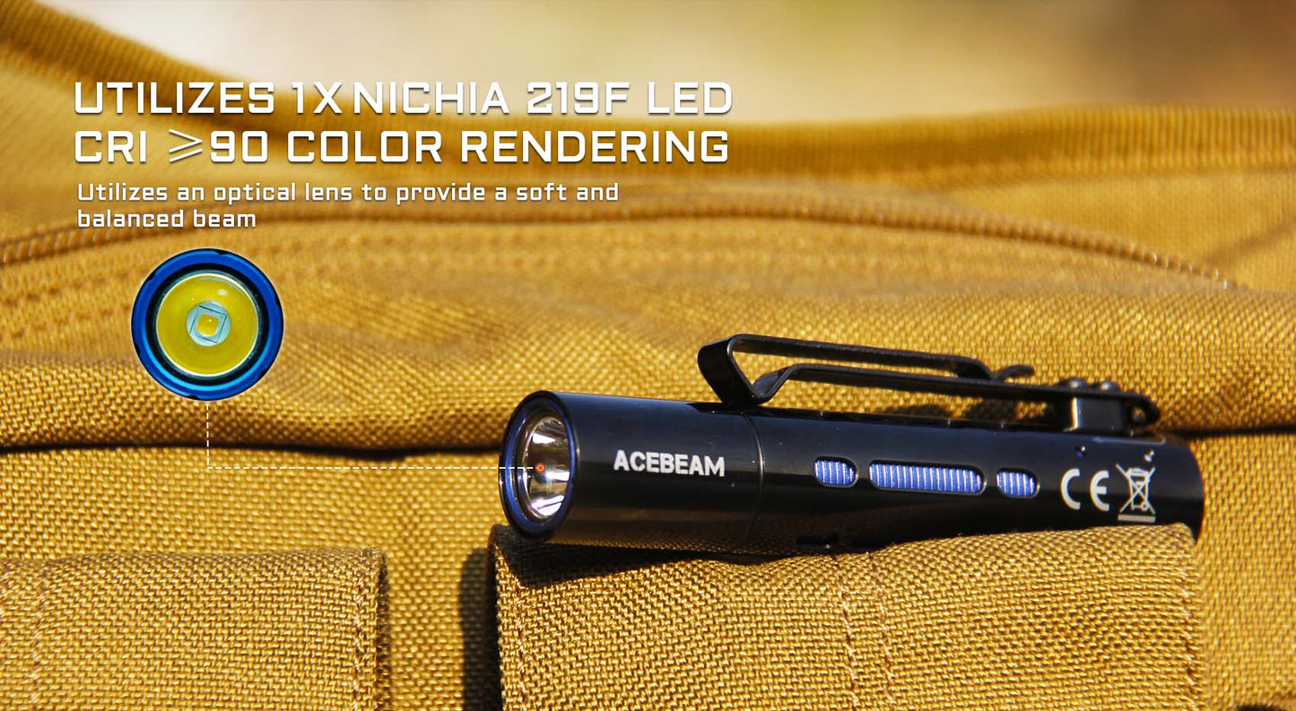 AceBeam Rider RX 650 Lumen Rechargeable EDC Flashlight - Blue