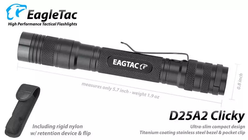 EagleTac D25A2 Clicky 365nm Ultraviolet LED Pocket Torch