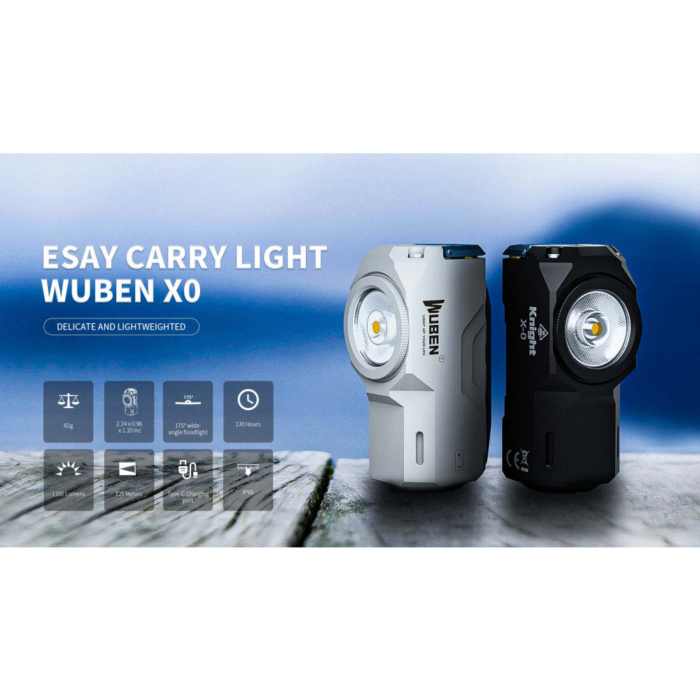 Wuben X0 Knight 1100 Lumen Compact EDC Flashlight - Grey Ti