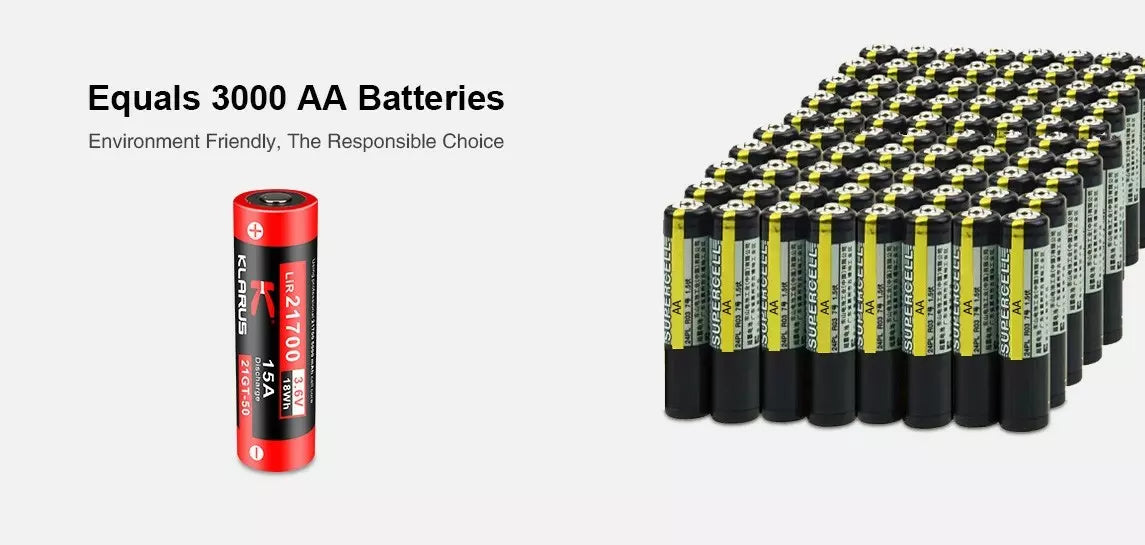 Klarus 21700 Rechargeable 3.6V Li-ion 5000mAh Battery