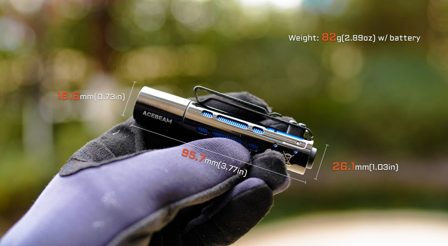 AceBeam Rider RX 650 Lumen Rechargeable EDC Flashlight - Blue